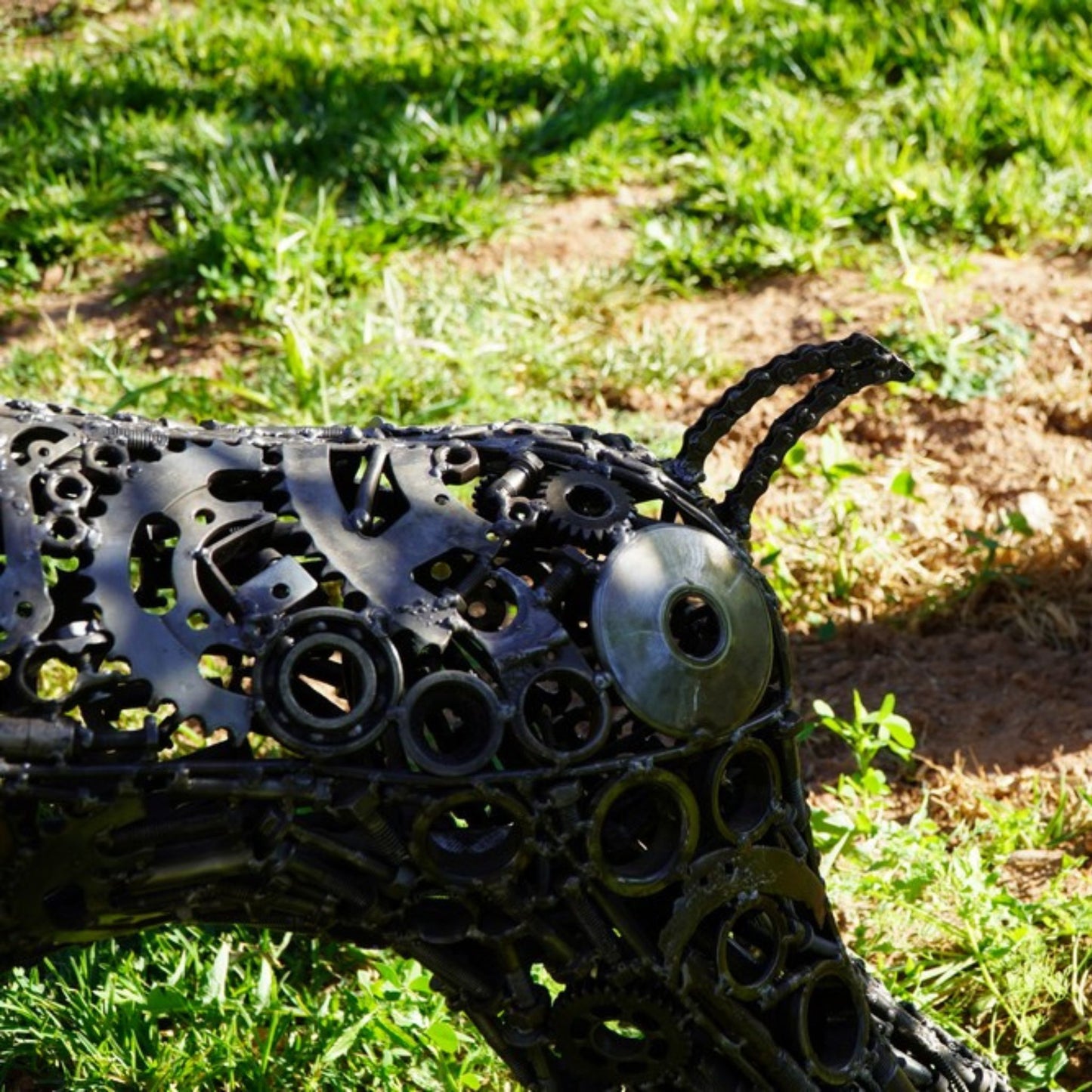 Recycled Metal Dog Sculpture
