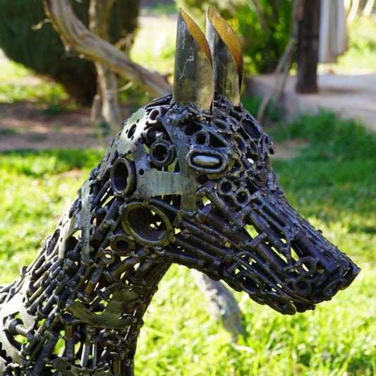 Sculpture Chien en Métal Recyclé