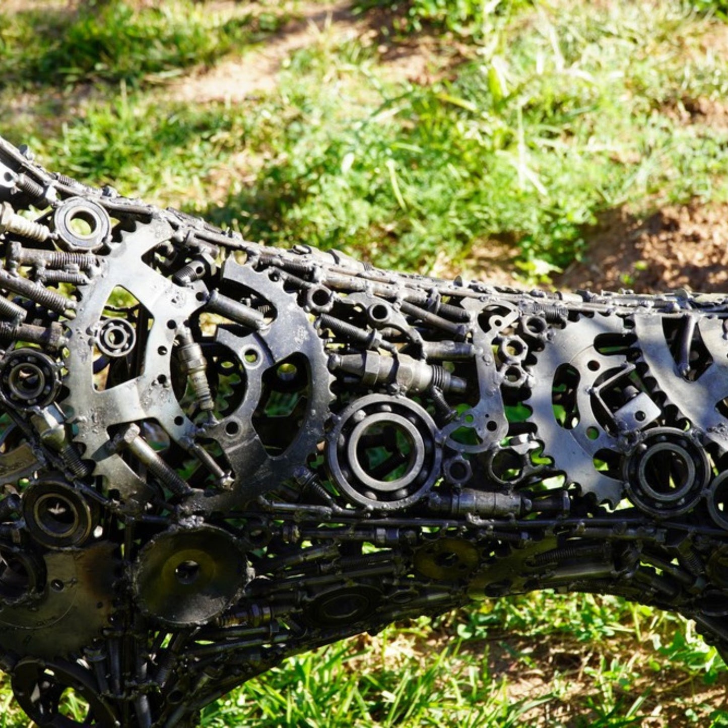 Recycled Metal Dog Sculpture