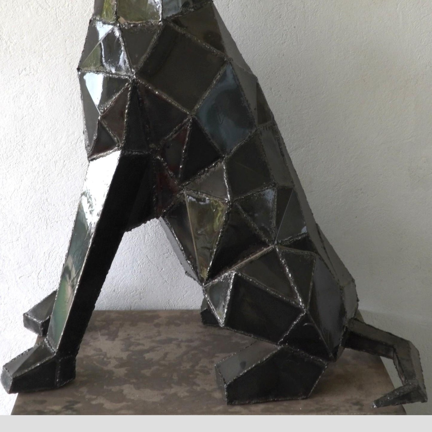Doberman Sculpture in Recycled Sheet Metal