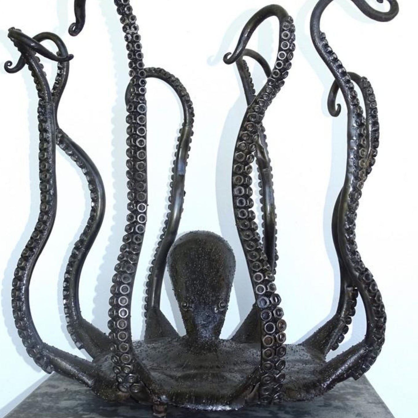 Metal Octopus Sculpture and Table Leg
