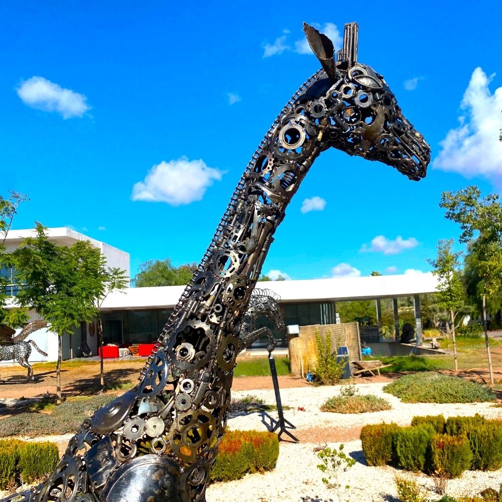 Sculpture Girafe en Métal Recyclé