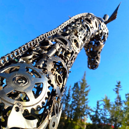 Sculpture Girafe en Métal Recyclé
