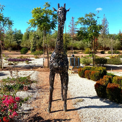 Sculpture Girafe en Métal Recyclé