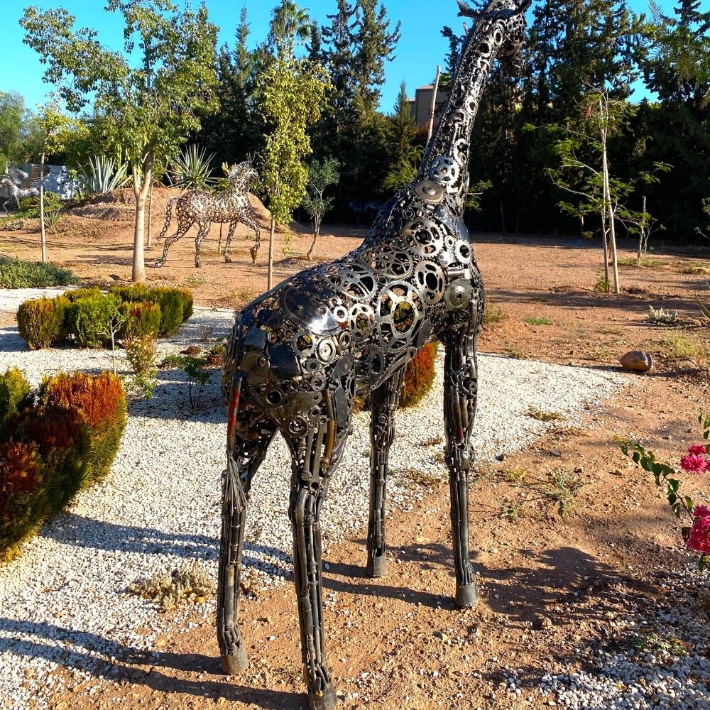 Sculpture Girafe en Métal Recyclé