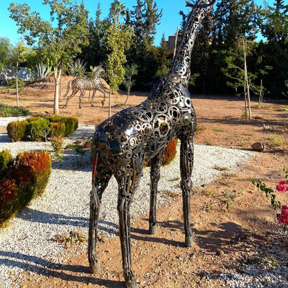 Sculpture Girafe en Métal Recyclé