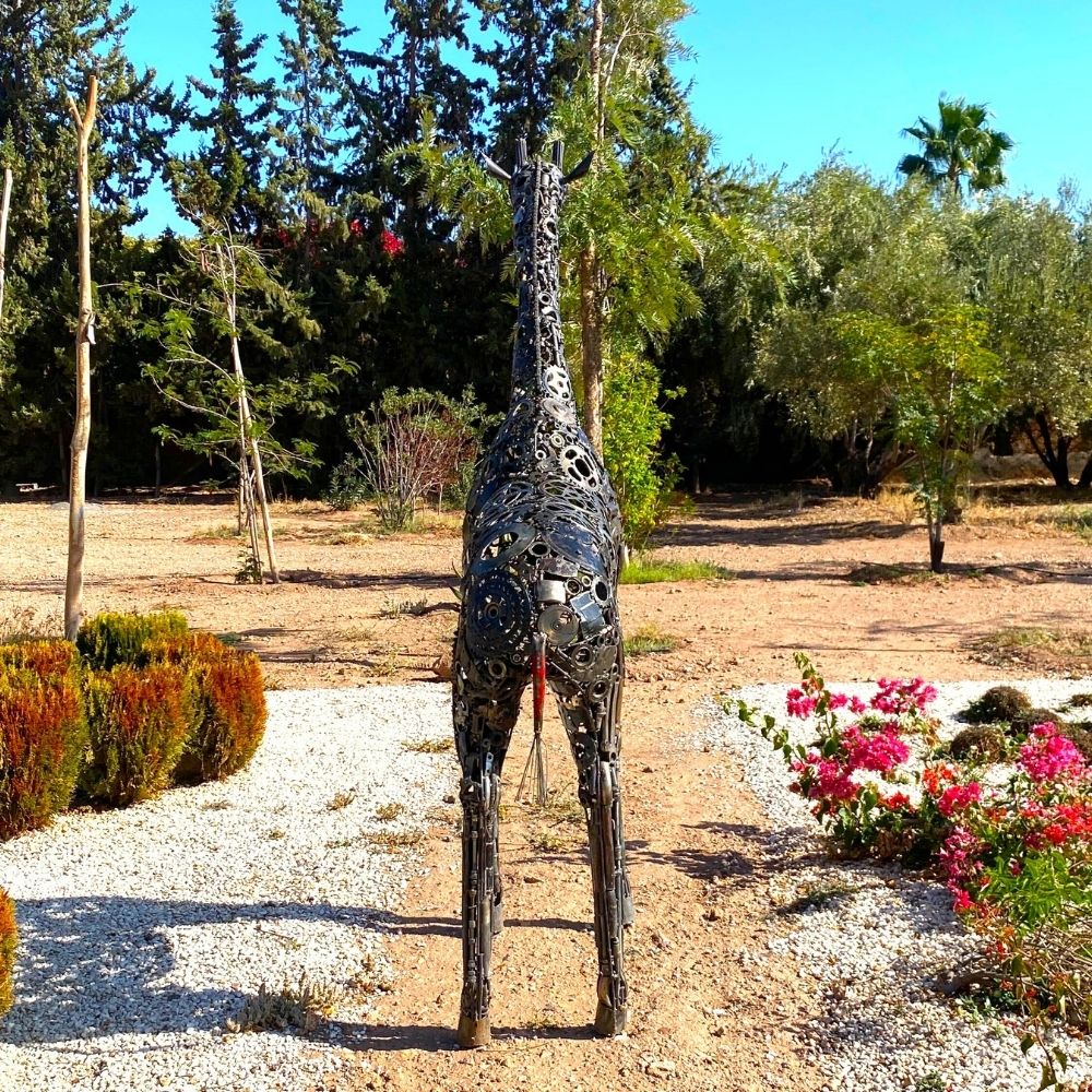 Sculpture Girafe en Métal Recyclé