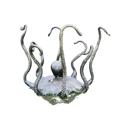 pied de table poulpe en métal, sculpture poulpe métal recyclé, base de table design tentacules, déco poulpe style industriel, pied de table artistique en fer, sculpture tentacules métal, mobilier artistique contemporain, œuvre artisanale en métal, poulpe géant décoration intérieure, art marin en métal recyclé, pied de table original poulpe, sculpture métal pour meuble, mobilier métal fait main.