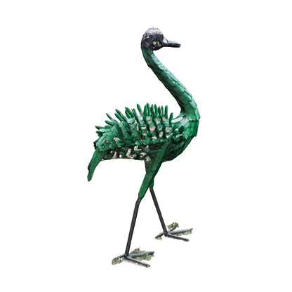 Sculpture Autruche en Métal Recyclé