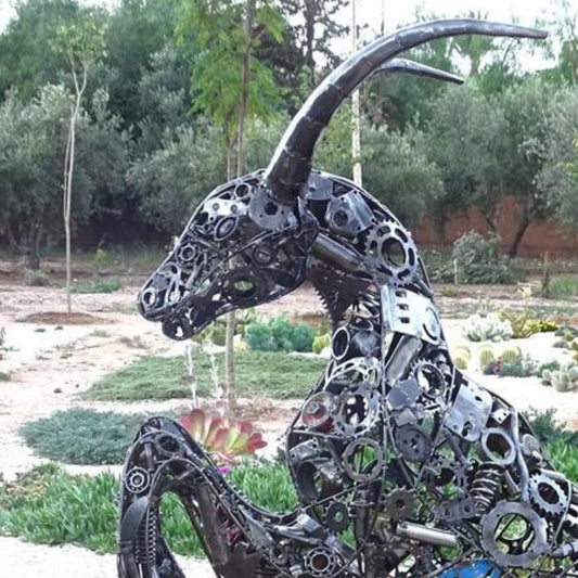 Bouquetin en Métal Recyclé