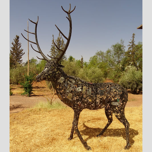 Sculpture  en Métal Recyclé - Cerf