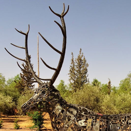 Sculpture  en Métal Recyclé - Cerf