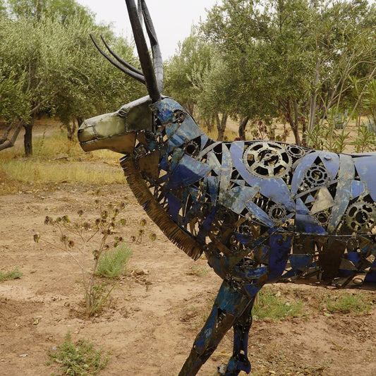 Sculpture  en Métal Recyclé - Cerf