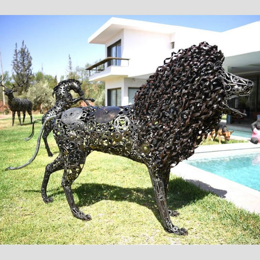 sculpture lion, lion sculpture, lion, sculpture tete de lion, tete de lion sculpture, statue lion, sculpture jardin, statue exterieur, statue de jardin, lion decoration, deco roi lion, deco lion, lion metal, decoration animaux, animaux en métal recyclé, deco metal jardin, sculpture acier, statue animaux, sculpture exterieur, animaux deco jardin en metal, animaux en métal, décoration, animaux en métal recyclé.
