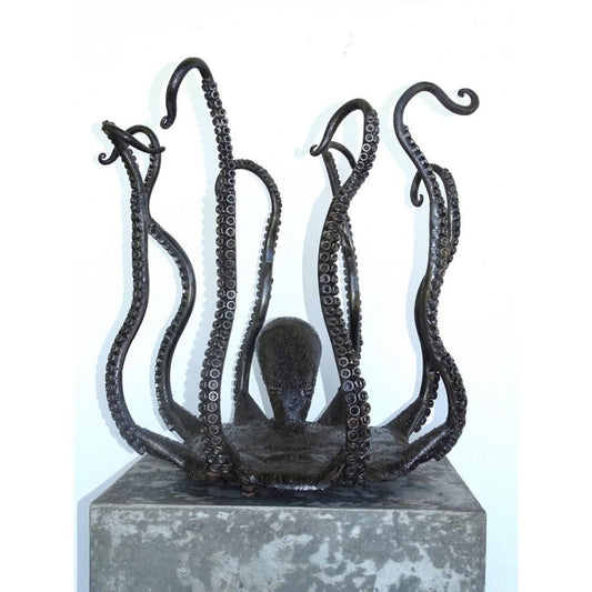 Metal Octopus Sculpture and Table Leg