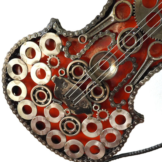 Sculpture en metal , sculpture violon, sculpture musique, statue musicale, musique statue musicale, violon, violon electrique, Déco murale, decoration murale, Sculpture en metal, sculpture moderne, décoration.